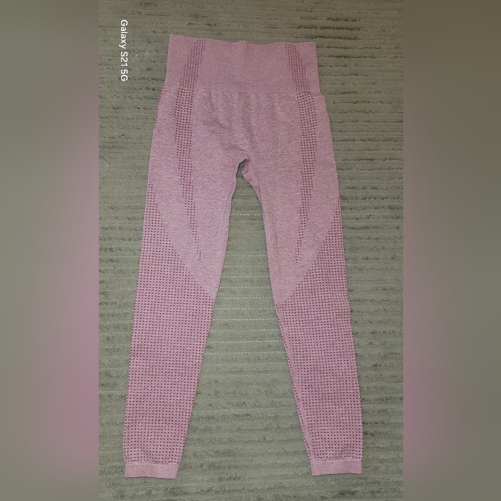 EUC Women's Pink High-Waisted Leggings Yoga Pants Size Small